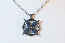 Amulett Anhänger Schmuck Gothic Mittelalter - verziert mit blauen Steinen