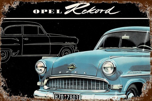 Blechschild opel rekord x - blechschild,