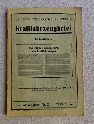 Ifa kfz brief oldtimer - ifa,
