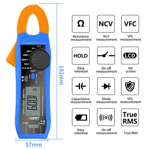 Cm2100 mini messzange dc - mini-messzange, ac/dc