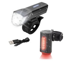 FISCHER – TWIN Fahrradlicht Set, Akku LED 30/15 Lux, USB, StVZO, IP44, 360°