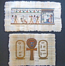 2 Papyrus Bilder " Hall of Judgement  und Nilschlüssel ", mit Certivicat