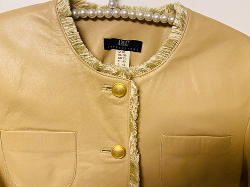 Apart damen lederjacke beige - damen,