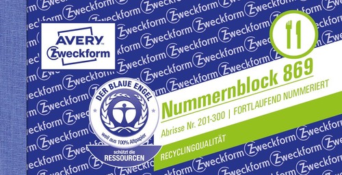 Avery zweckform nummernblock - avery,