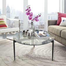 Couchtisch Rund Glas Wohnzimmertisch Nordisch Sofatisch Modern Beistelltisch 80