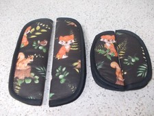4 teiliges Gurtpolsterset für Maxi-Cosi-Tobi, Pearl und 2way Pearl schwarz Tiere