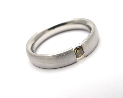 Solitär spannring platin 950 - spannring,