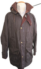 Hessnatur Parka Jacke gewachst Wachsjacke Regenmantel Mantel Gr L Kapuze gefutte