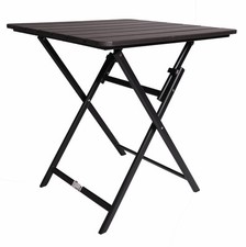 B-Ware Aluminium Klapptisch Gartentisch Balkontisch Holztisch Beistelltisch Grau