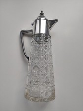 Antike Glas Karaffe Versilbert