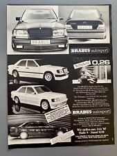 Brabus autosport W124 W201 Mercedes Tuning 1985 Vintage Ad Werbung Reklame