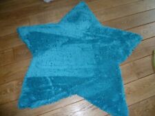 petrol farbender Sternenteppich, Kinderteppich, Läufer