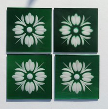 4 Buntglasecken Überfangglas