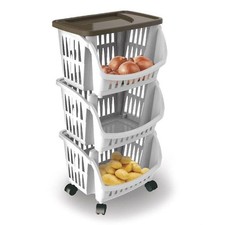 Küchenregal eckig schmal Obstregal Küchen Trolley Etagen Roll Wagen Schrank