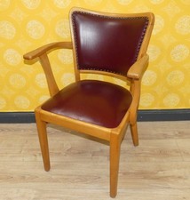 vintage Stuhl Armlehnstuhl gepolstert Federkern Skaileder oxblood Bürostuhl 1 v4