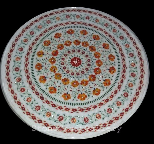Rund marmor inlay - ",