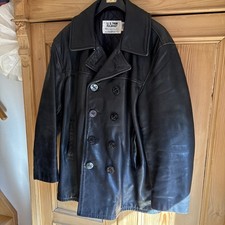 Schott NYC Pea Coat U.S. 740N LEDER Lederjacke Gr. 44 ca. M-L