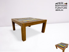 Boatwood by WMK # Besonderer Couchtisch (80x80cm) aus altem Bootsholz, ein handg