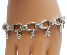 89. starkes ESPRIT Buchstaben Armband Bettelarmband Charm Armband 925er Silber