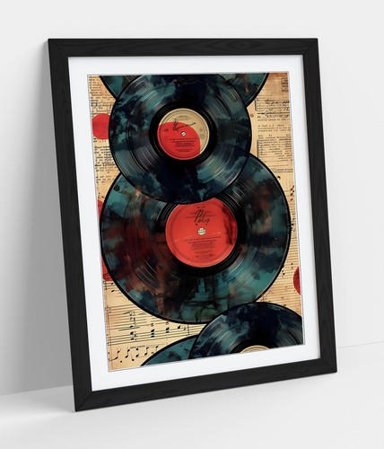 Vintage schwarz rot vinyl - schwarz,