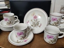 Kaffeeservice, F & R Made in Germany, Keramik , Beige mit rosa Blumen,gebraucht 