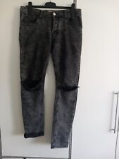 JUSTING Zerrissene Herren Jeans Skynny Fit Gr 33 schwarz