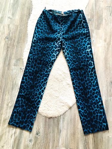 Damen hose leopard blau 40 - hose, gr
