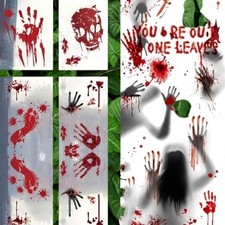 Halloween Fensterbilder 95 Stück Blut Aufkleber Deko Sticker Horror Party