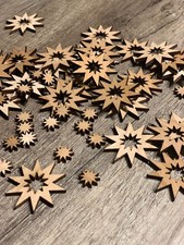100 Streudeko Holz Tischdeko Bastelzubehör Stern Sternchen Set Weihnachten Xmas