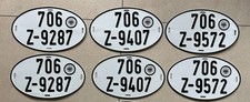 Original Paar Zollkennzeichen, Nummernschilder - Oval (zwei Stk) 706 - Dortmund