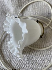 Antike romantische JUGENDSTIL Lampe weiß GLAS Blüte verspielt Shabby Chic