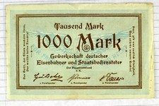 Tausend Mark Gewerkschaft deutscher Eisenbahner und Staatsbediensteter 1923