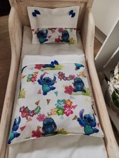Stitch ❤kleine Puppenbettwäsche f.Korbwagen❤PuppenwagenGarnitur❤Handmade Neu