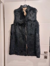 Vintage Echtpelz Weste Schwarz