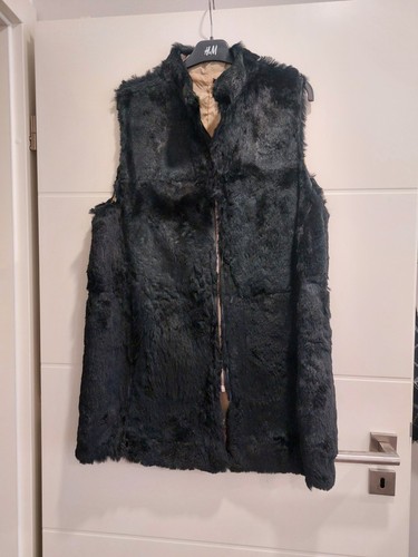 Vintage echtpelz weste schwarz - vintage,