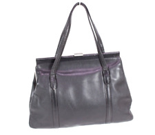 Vintage Damen Tasche Leder schwarz  Henkeltasche Boho 50's 50er elegant PB360