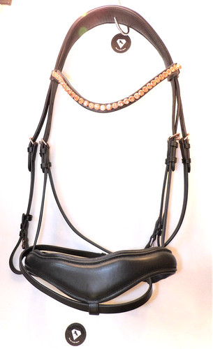 Trense rosegold leder schwarz - rosegold,