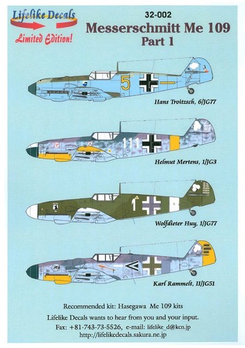 Lifelike 002 messerschmitt - 32-002,