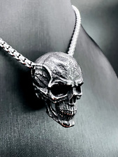 Totenkopf Stranger Skull Anhänger Edelstahl Halskette Skelett Schmuck Biker 269B
