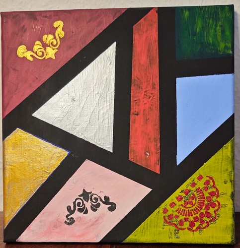 Wandbild handgemalt ornament - handgemalt:,
