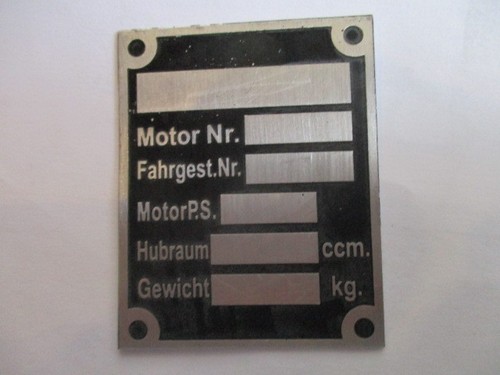 Typenschild neutrales schild - typenschild,