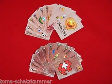 Panini Euro 2004 alle 16 Wappen + Nr. 1 - 4 = 20 Glitzer Sticker komplett EM 04
