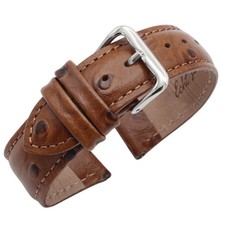 Eichmüller Uhrband Strauß Prägung 12/14/16/18/20 mm Kalbsleder Schwarz Braun