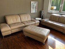 Leder Sofa und Garnitur mit Hocker von Himolla