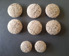 8 Stück bezogene Knöpfe Rohseide