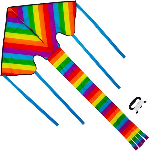 Riesiger regenbogen delta kite - regenbogen,