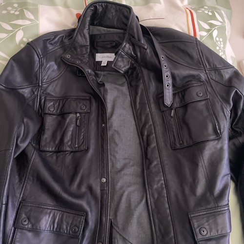 Calvin klein herren lederjacke - calvin,