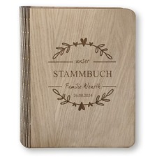 Personalisiertes Stammbuch Holz Stammbücher A5 A4 Wreath Holzbuch Hochzeit