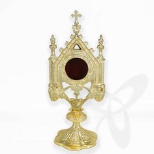 2671 Reliquiar Reliquie Monstranz Für Klosterarbeit, Hausaltar Vergoldet 29cm