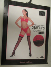 Hunkemöller halterlose Strümpfe Gr  L / XL, neu OVP,schwarz